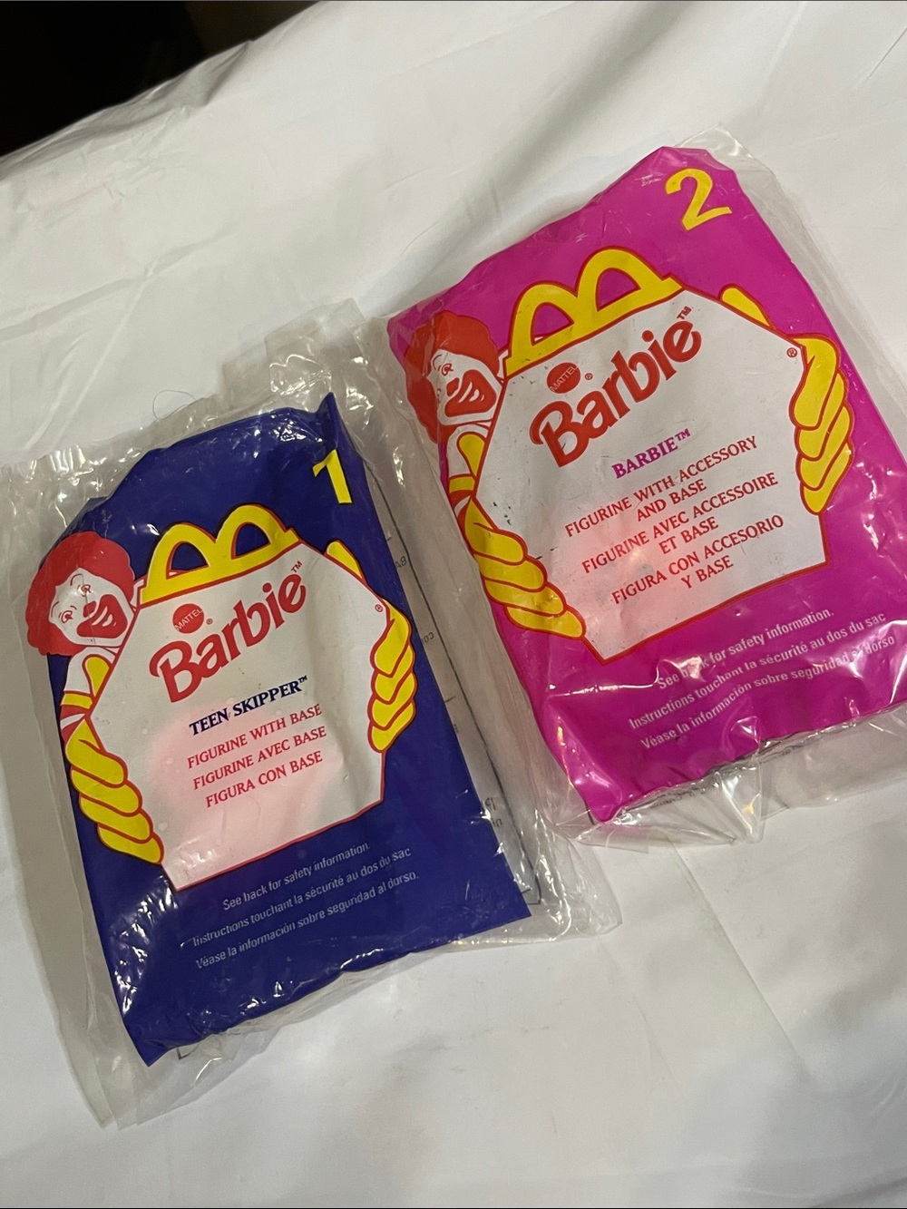 Barbie Happy Meal Sealed #1 & #2 Packs 1998 Figurines McDonald's Packaging